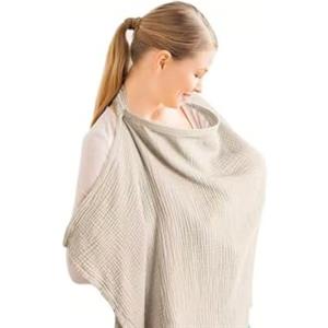 DAKLUNAR Copri Seno Allattamento, Lenzuolo Allattamento Copri Seno Allattamento Morbido e Traspirante telo allattamento al seno Coperta per Allattamento Leggero Traspirante 100% Cotone (Cachi)