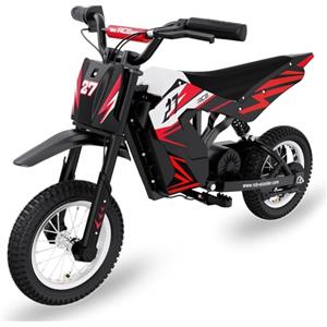 RCB TECH R9X Motocicletta elettrica per bambini, Motore potente, 3 modalità di velocità, Max 25 km/h, Portata massima 15 km, Pneumatici da 12 pollici, Moto da cross per bambini dai 6-12 anni