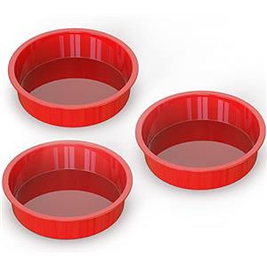 SILIVO Stampo in Silicone per Dolci, Antiaderente e a Rilascio Rapido - per Torte a Strati, Formaggio, Arcobaleno e Chiffon (20 * 3 cm)
