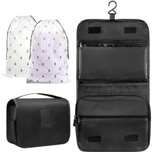 OSDUE Beauty Case da Viaggio, Borsa da toilette per uomo Donna, Borsa da Trucco, Impermeabile Beauty Case con Gancio Set da 3 pezzi, Appendere Organizzare Oggetti Personali Accessori