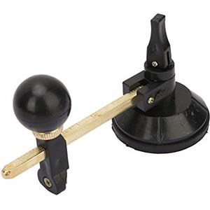 Garosa Tagliavetro Circolare 6 Ruote, Tagliavetro con Diametro Regolabile e Ventosa, Strumento per Taglio Vetro Tondo Fino a 20 cm, Impugnatura Ergonomica per Tagliapiastrelle (7,9 Pollici)