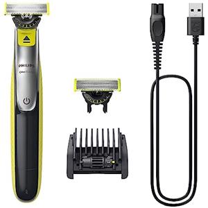 Philips OneBlade 360 Face, Autentico Regolabarba e Rasoio Elettrico, con l'Innovativa Lama 360, 2 Lame 360 per il Viso, Pettine Regolabile 5 in 1 (Modello QP2734/30)
