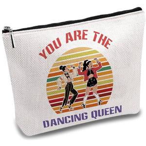 CREATCABIN Borsa Il Trucco in Tela Ballo Pochette Cosmetici Portatile Viaggio in Tela Organizer Articoli Toeletta Cerniera Regali Donna Balletto 25 x 18cm Sei La Regina della Danza