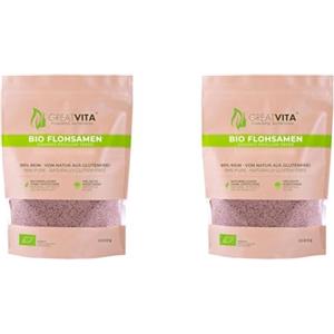Mea Vita MeaVita Organic Flea Seeds, 99% puro, 1000g in un sacchetto Qualità premium dall'India in un sacchetto con zip (Confezione da 2)