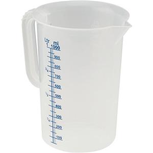 PIAZZA - Caraffa Graduata Professionale in Plastica con Manico Chiuso Capacità 0,5L, Brocca per Acqua e Liquidi Alimentari - Misurino Graduato per Pesare Alimenti con Bilancia da Cucina, Made in Italy