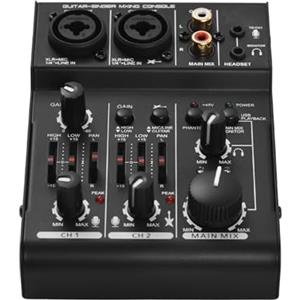 FUNFANG tavola armonica dj mixer board scheda audio a 3 canali Console di miscelazione Mixer audio digitale Built-in 48 V Phantom Power 5 V Alimentazione USB per Home Studio Registrazione Rete DJ