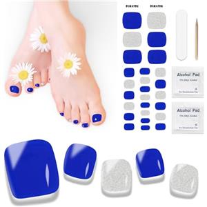 DUKASOU Smalto Adesivo per Unghie Piedi - 26 Pezzi Unghie Gel Adesive UV Full Wraps Unghie Adesivi Decalcomanie Autoadesive Gel Nail Stickers Durata for Toenails per Donne