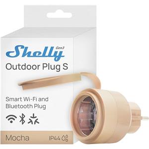 Shelly Outdoor Plug S Gen3 - Presa Smart WiFi da Esterno IP44, Matter, 12A 2500W, Illuminazione Esterna, Misurazione della Potenza, Timer, Automazione Esterna, Alexa, Google Home, Apple HomeKit