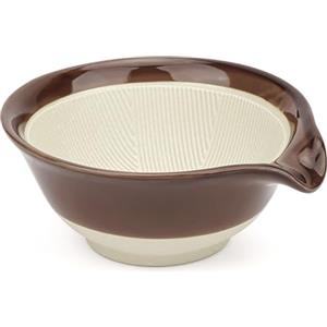 Linkidea Ciotola da Barba in Ceramica, Tazza di Schiuma di Sapone da Barba per Uomo, Tazza di Crema da Barba per Rasoio Bagnato con Barba Larga, Marrone