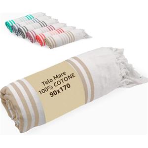 SoNiT home decor SoNiT Fouta Ultraleggero e Versatile in Cotone - 100% Cotone Beige - 90x180