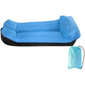 Hiseng Divano Gonfiabile da Esterno Interni Divano Aria Gonfiabile Portatile Impermeabile Divano Gonfiabile con Pacchetto Portatile per Campeggio Viaggi Spiaggia Piscina Colorato (Blu,200x70cm)