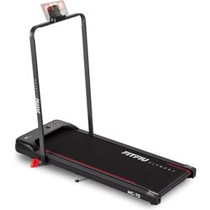 FITFIU Fitness MC-70 - Nastro da corsa pieghevole a velocità regolabile fino a 10 km/h, inclinazione fissa di 5°, superficie corsa 36 x 100 cm, manubrio pieghevole e schermo LCD