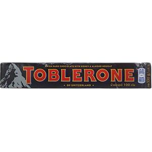 Toblerone Barrette al Cioccolato Fondente Svizzero con Miele e Mandorla - Pacco da 100 gr