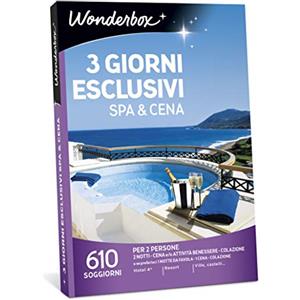 Wonderbox Cofanetto Regalo - 3 Giorni ESCLUSIVI Spa & Cena - Valido 3 Anni e 3 Mesi