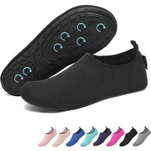 SAGUARO Scarpe da Scoglio Donna Uomo Scarpette Scoglio Scarpette Mare Scogli Antiscivolo Scarpe Mare Scoglio per Spiaggia Acqua Immersione Strisce Nero fumé Gr.44/45