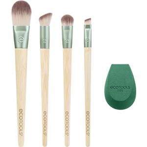 EcoTools Kit Dash of Glow in edizione limitata, pennello da trucco e spugna per il trucco, per fondotinta e ombretto, strumenti di trucco ecologici, non testati sugli animali, set regalo da 5 pezzi