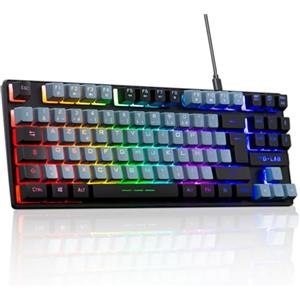 The G-Lab - Keyz Caesium TKL - Tastiera Gamer TKL 87 Tasti cablati USB AZERTY, RGB personalizzabile, Macro programmabili - Tastiera da gioco compatta senza tastierino digitale - PC/PS4/PS5/XBOX -