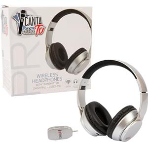 CANTA TU KARAOKE Canta Tu Pro Wireless Cuffie - Cuffie Wireless Di Colore Silver Con Ricevitore Esterno, Per Ascoltare La Musica Del Canta Tu E Microfono, Solo Di Versione Pro, Giochi Preziosi