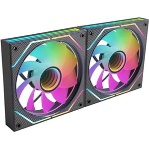 Mars Gaming MARSGAMING MF-3A, Kit 3x Ventole FDB Ultra Silenziose 120mm, Illuminazione ARGB Rainbow 360° Senza Cornice, Ventole 3in1 Compatibilità Completa, Doppio Connettore Maschio + Femmina, Nero