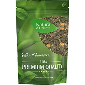Natura d'Oriente NATURA D'ORIENTE Tè Verde Sencha Wild Grey 100g - Con Bergamotto, Scorza di Limone e Fiori d'Arancio - Infuso Agrumato e Profumato - 100% Ingredienti Naturali