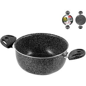 Home Stone Casseruola con 2 Manici, Pietra/Plastica, Antracite, 22 cm