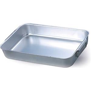 Baldassare Agnelli Pentole Agnelli ALMA15040 Rostiera Rettangolare Alta Pesante ad Angoli Tondi con 2 Maniglie Snodate senza Rivetti, in Alluminio, 40x28x8 cm, Argento