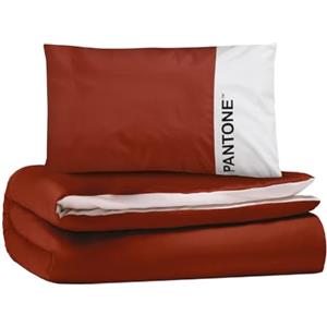 osama home PANTONE™ - Set Copripiumino Singolo Cotone per Piumone Letto Singolo Composto da Sacco Copri Piumino 155x200 Patella 40 cm + Federa Cuscini Letto 50x80, Parure Copripiumino per Completo Letto Singolo