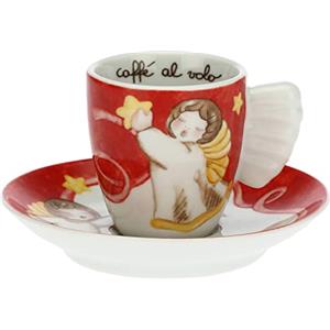 THUN - Tazzina da Caffà Sweet Christmas, Limited Edition 2021 - Linea Sweet Christmas - Cucina, caffè al Volo - Porcellana - Tazzina Ø 6,5 cm; 5,5 cm h; 110 ml; Piattino Ø 11,5 cm