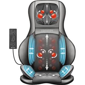 Comfier Massaggiatore Schiena e Collo con Compressione d'Aria, Shiatsu Massaggiatore Elettrico con Calore e rotolamento, Sedile Massaggiante per Tutto il Corpo
