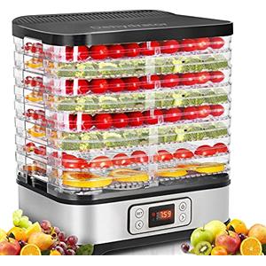 COOCHEER Essiccatori per Alimenti, Temperatura Regolabile da 35-70℃, Essiccatore frutta e verdura (400W LCD)
