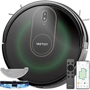 Vactidy Robot Aspirapolvere Lavapavimenti,Nimble T8 Aspirazione Potenza,Controllo SIRI & APP & Alexa, Serbatoio Acqua Elettrico 2-In-1 per Pulizia Domestica/Capelli/Polvere/Lavapaviment