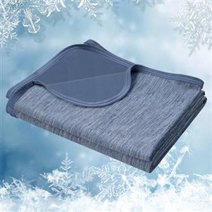 WOLTU Coperta Estiva di Rinfrescante 2 Lati Coperta in Arc-Chill Tessuto per Raffreddare Q-MAX> 0,45 Morbido Traspirante Leggero Migliora Sonno per Letto Divano Viaggio Blu, 100x120cm