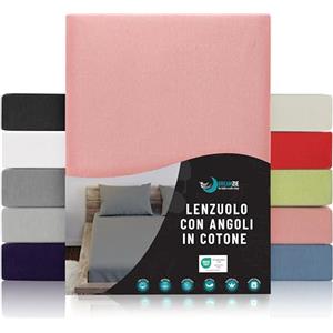 Dreamzie Lenzuolo Con Angoli Cotone - 180x200 - Oeko Tex certificato - Rosa - Lenzuolo con Angoli Matrimoniale 180x200