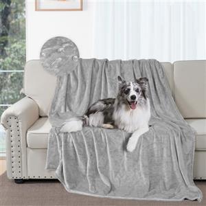 DUJUIKE Coperta Da Letto Impermeabile, Coperta Per Cani Impermeabile In Flanella, Coperta Di Protezione Per Mobili Per Divano Letto Morbida E Confortevole A Doppia Faccia (76x102 Cm, Grigio Chiaro)