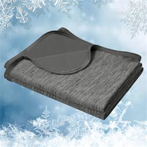 WOLTU Coperta Estiva di Rinfrescante 2 Lati Coperta in Arc-Chill Tessuto per Raffreddare Q-MAX> 0,45 Morbido Traspirante Leggero Migliora Sonno per Letto Divano Viaggio Grigio, 100x120cm