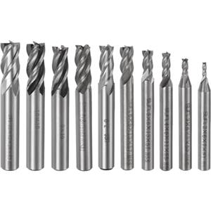 QUARKZMAN Metallo duro Estremità Frese Set 4 taglienti 2mm 3mm 4mm 5mm 6mm 7mm 8mm 9mm 10mm 12mm Alta velocità Acciaio CNC Fresatrice Taglierina Punte per Alluminio Acciaio Taglio