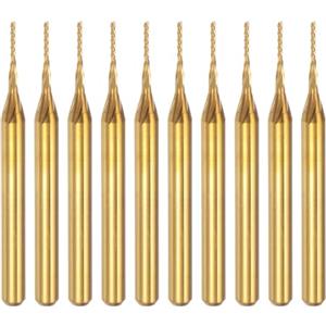 QUARKZMAN 10pz 0,7mm Fresa Carburo Titanio con Rivestimento Fresa Incisione Punte Router CNC per Macchina PCB, Attacco da 1/8