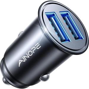 AINOPE Accendisigari USB [4.8A Mini Metallo] Adattatore Accendisigari USB, Caricatore Auto Rapido per iPhone 16, Galaxy S25, iPad Pro, Huawei, Xiaomi