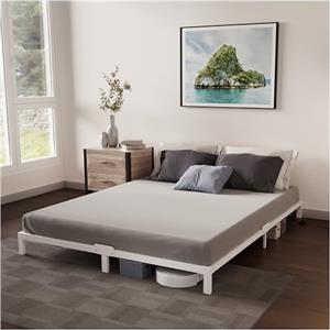 Dreamzie Strutura Letto Contenitore 140x200 con Rete Metallica Bianca - Altezza 25 cm - Rete 140x200 con Piedi