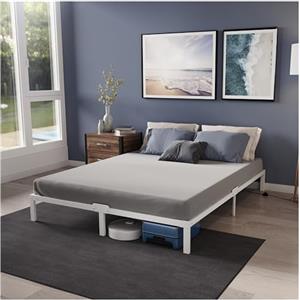 Dreamzie Strutura Letto una Piazza e Mezza Matrimoniale 120x200 con Rete Metallica Bianca - Altezza 35 cm - Rete 100x200 con Piedi