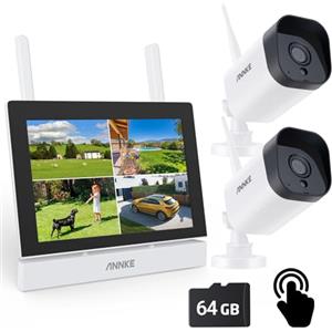 ANNKE Kit di Sorveglianza Wifi 3MP con Schermo LCD da 7