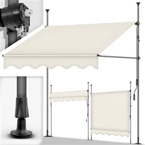 tillvex Tenda da Sole a Bracci con Manovella | Protezione Balcone, Regolabile, Senza Forare, a Manovella | Tenda resistente per Esterno ai raggi UV e regolabile in Altezza (350cm, Sabbia)