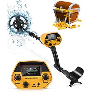 HIUYRFS Metal Detector ad Aalta Precisione Impermeabile Altezza Regolabile 78-108 cm, Detector Oro 25cm Bobina di Ricerca Rilevatore Profondità Massima 20 cm per Bambini e Adulti, Cercatore d'Oro