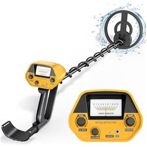 HIUYRFS Metal Detector ad Aalta Precisione Impermeabile Altezza Regolabile, Detector Oro 25cm Bobina di Ricerca Rilevatore per Bambini e Adulti, Cercatore d'Oro, Batteria Ricaricabile