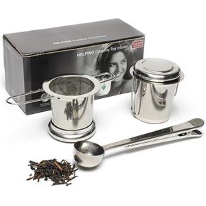 NEXROLA infusore per tisane 2 pezzi, infusore tè con manico ribaltabile e coperchio, design a rete fine, con cucchiaio dosatore per tè, adatto per tazze da tè/teiere 18 x 8cm
