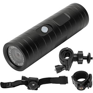 Garsent Videocamera per Bici 1080P, Mini Videocamera Sportiva Grandangolare da 170 Gradi, Dash Cam per Moto Impermeabile Microfono Integrato, Batteria a Lunga Durata, Staffa a 360 Gradi
