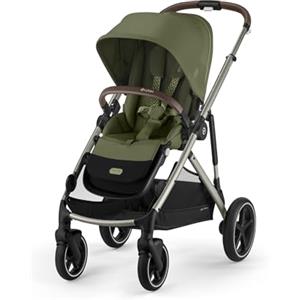 CYBEX Passeggino Gold GAZELLE S, dalla nascita a circa 4 anni, max. 22 kg (modalità singola) / 2x 22 kg (modalità duo), sistema all-in-1 con 20+ configurazioni, verde muschio
