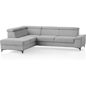 Traumnacht Montpellier Divano angolare a 3 posti con elemento aggiuntivo fisso, poggiapiedi, funzione letto