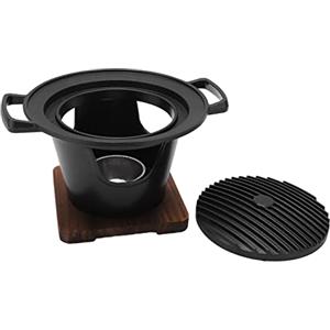 Buachois Barbecue da Tavolo,Barbecue Carbonella,Griglia Barbecue Giapponese da Tavolo,Mini Square Grill con Base in Legno,per Picnic Giardino Balcone Campeggio Yakiniku Takoyaki