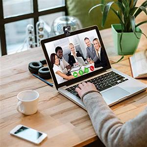 Generic Webcam grandangolare, videocamera per videoconferenza con grande visuale, 640 x 480 Full HD, live streaming, webcam con microfono integrato, webcam USB per computer portatile e desktop, chiamate